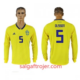 Sverige Fodboldtrøjer Olsson 5 Hjemmebanesæt VM 2018 Langærmet